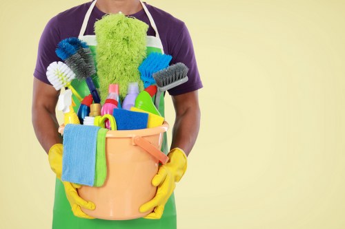 Cleaner working in a Chiswick home with a well-kept living space