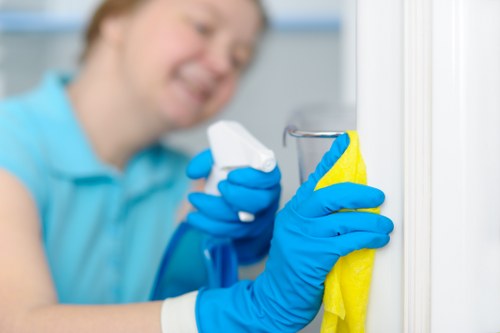 Local cleaner tidying a kitchen in Chiswick