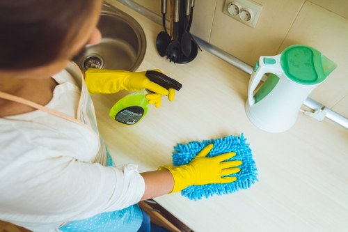 Living room and bedroom tenancy cleaning in a Chiswick home