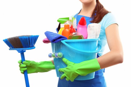 Professional office cleaning in a Chiswick workplace reception area