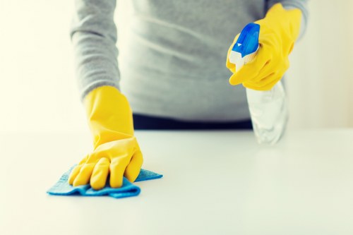 Careful cleaning of a corner sofa for a Chiswick property