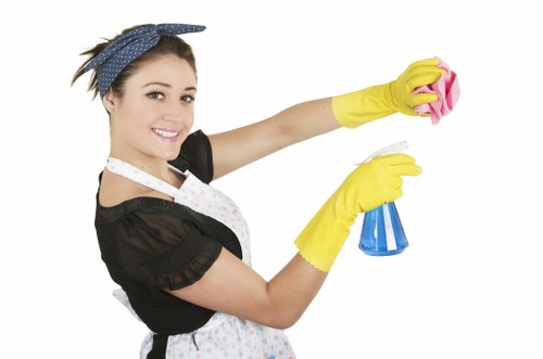 Local cleaners preparing a Chiswick flat for final inspection